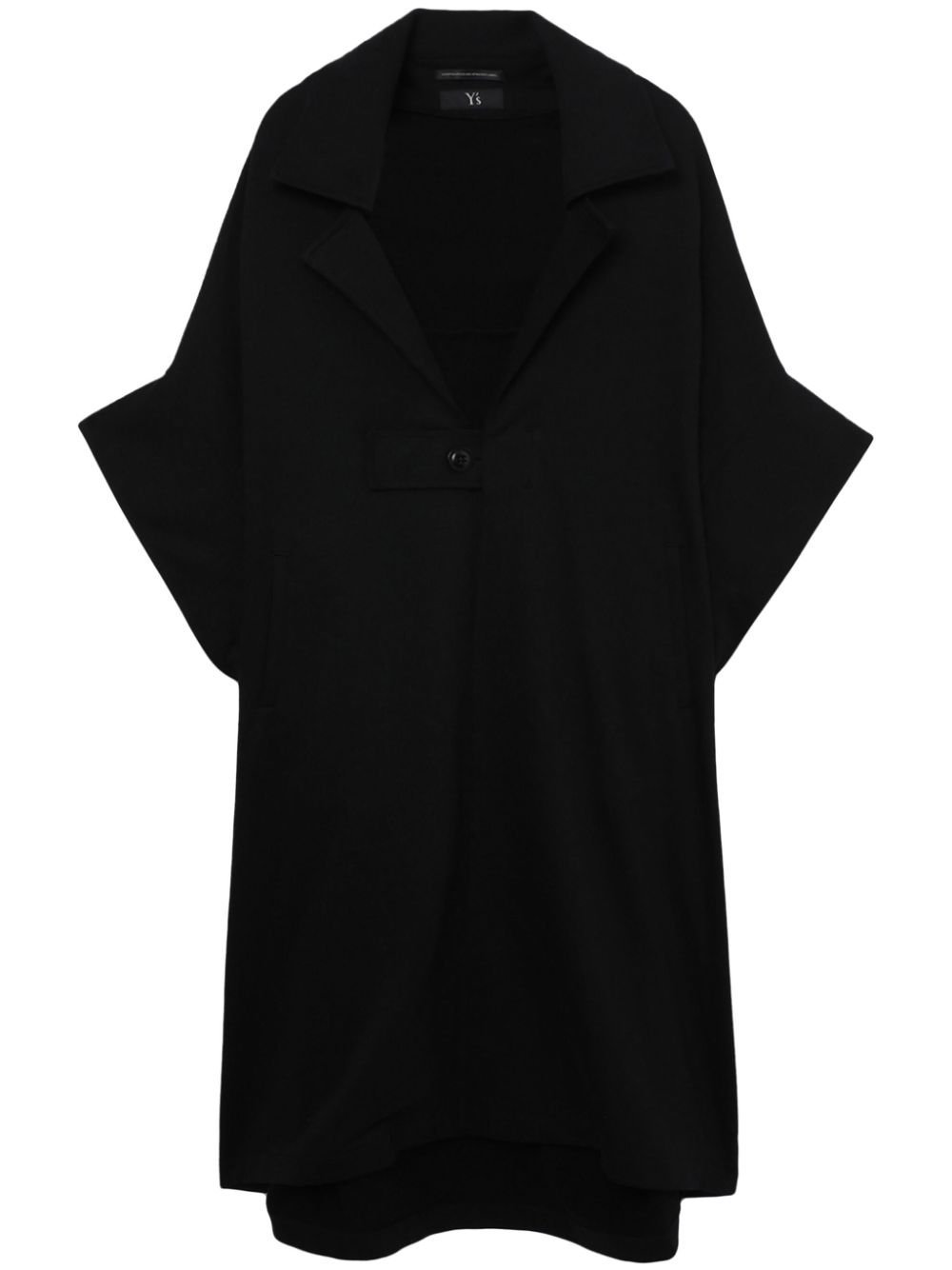 Y's short-sleeve cotton single-breasted coat - Black von Y's