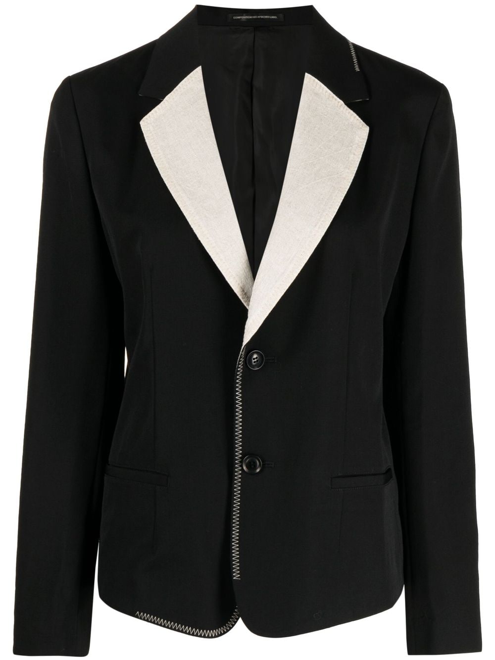 Y's single-breasted wool blazer - Black von Y's