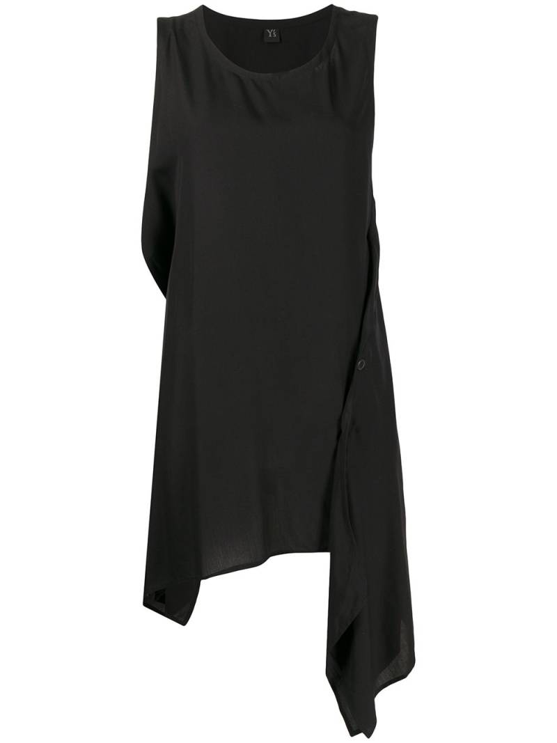 Y's sleeveless draped-hem vest top - Black von Y's