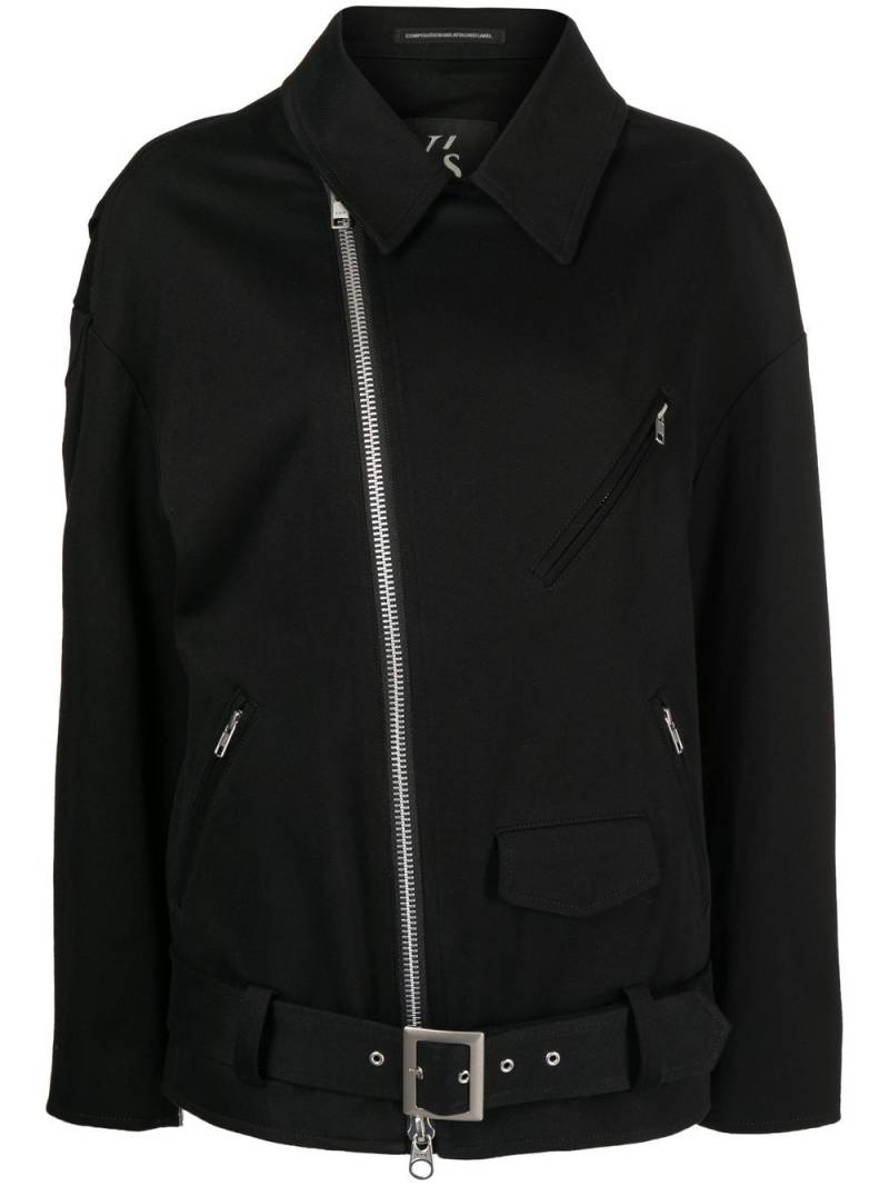 Y's zipped-pockets zip-up jacket - Black von Y's