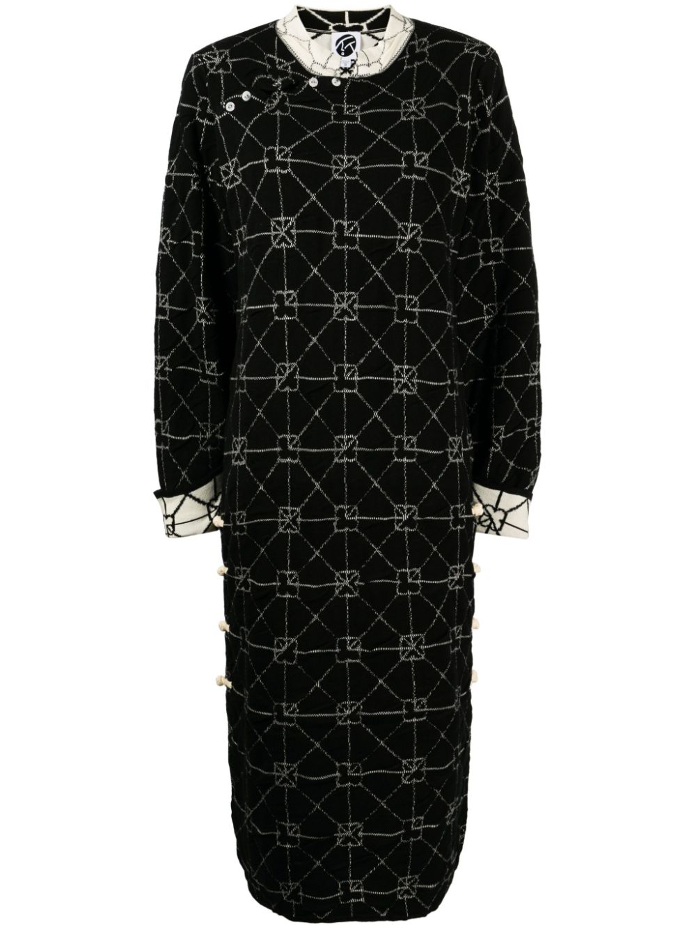 YANYAN KNITS June patterned-jacquard midi dress - Black von YANYAN KNITS