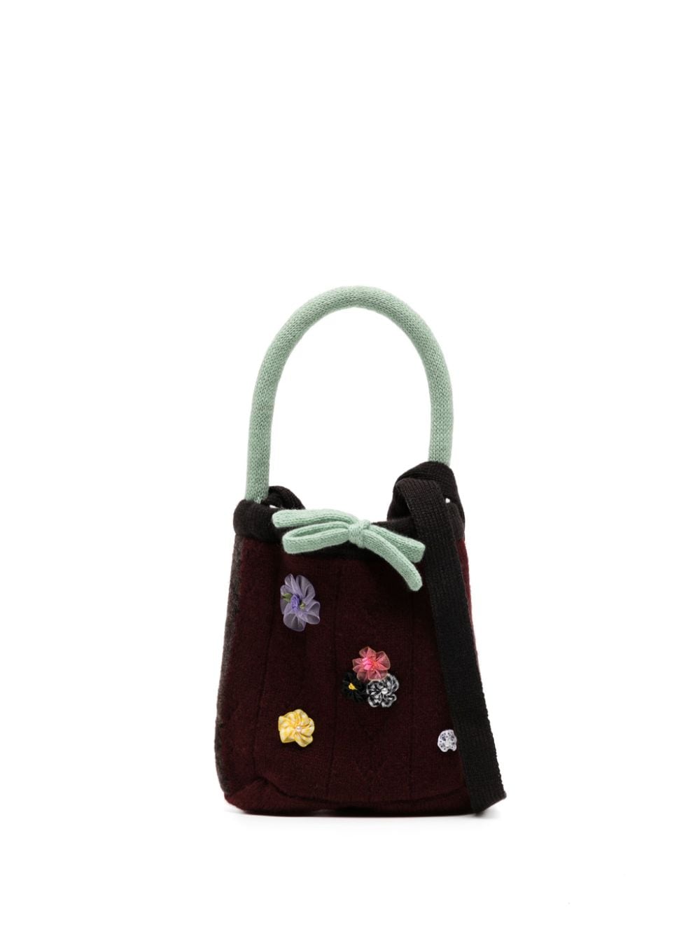 YANYAN KNITS floral-appliqué knitted crossbody bag - Multicolour von YANYAN KNITS