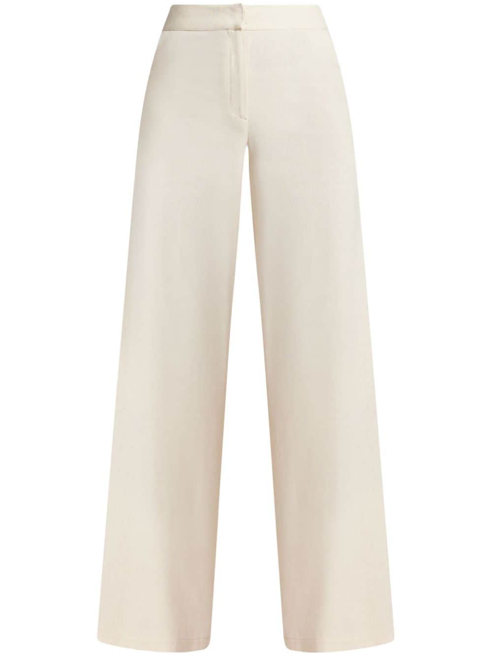 YASSMIN SALEH Solace wide-leg linen trousers - White von YASSMIN SALEH