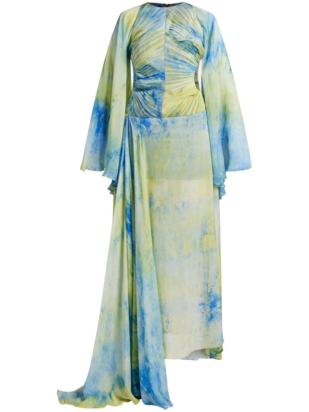 YASSMIN SALEH asymmetric silk maxi dress - Green von YASSMIN SALEH