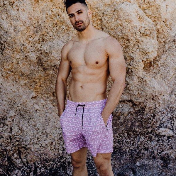 Seashey Badeshorts Herren Rosa L von YEAZ