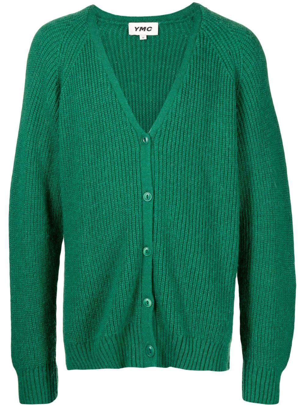 YMC Kurt ribbed-knit cardigan - Green von YMC