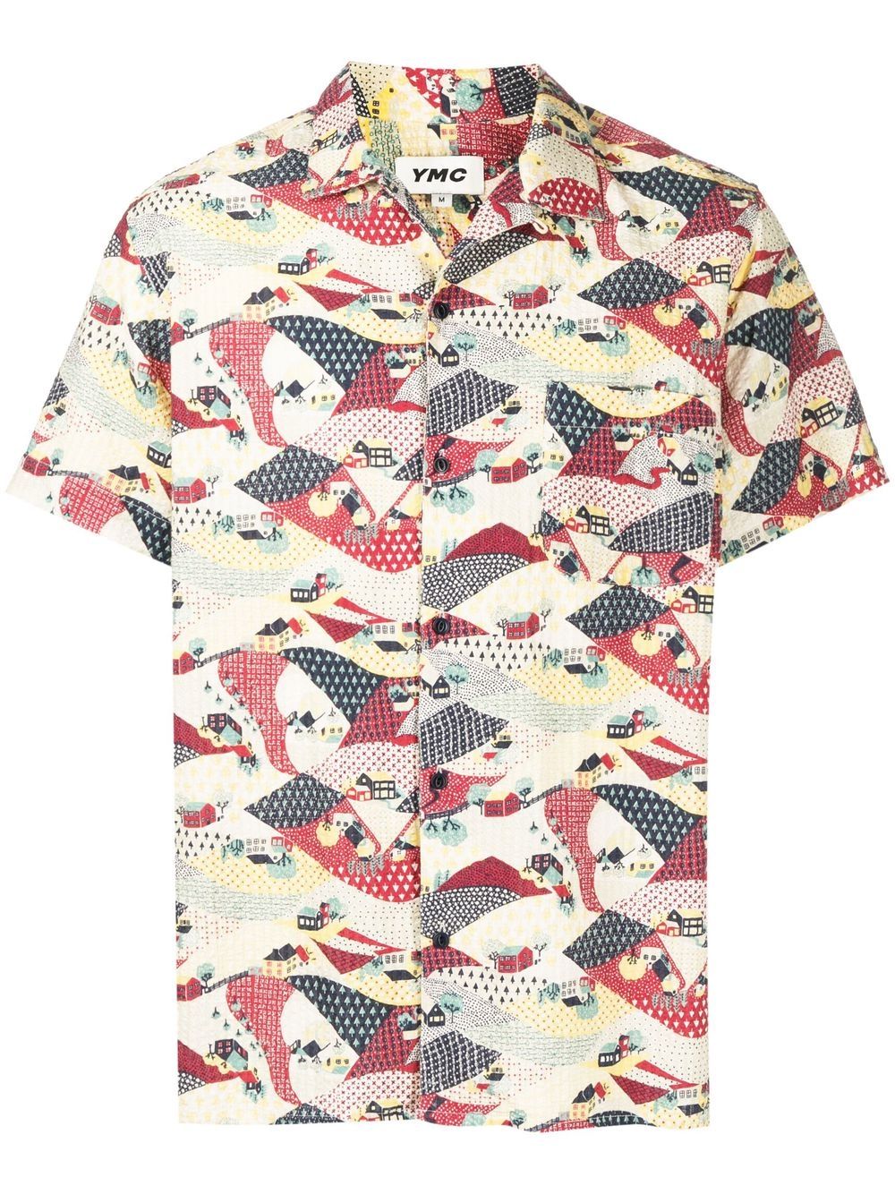 YMC graphic-print short-sleeve shirt - Yellow von YMC