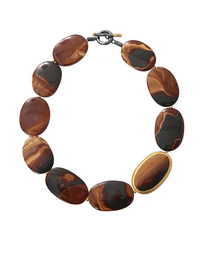 YOSSI HARARI 24kt yellow gold agate necklace - Brown von YOSSI HARARI