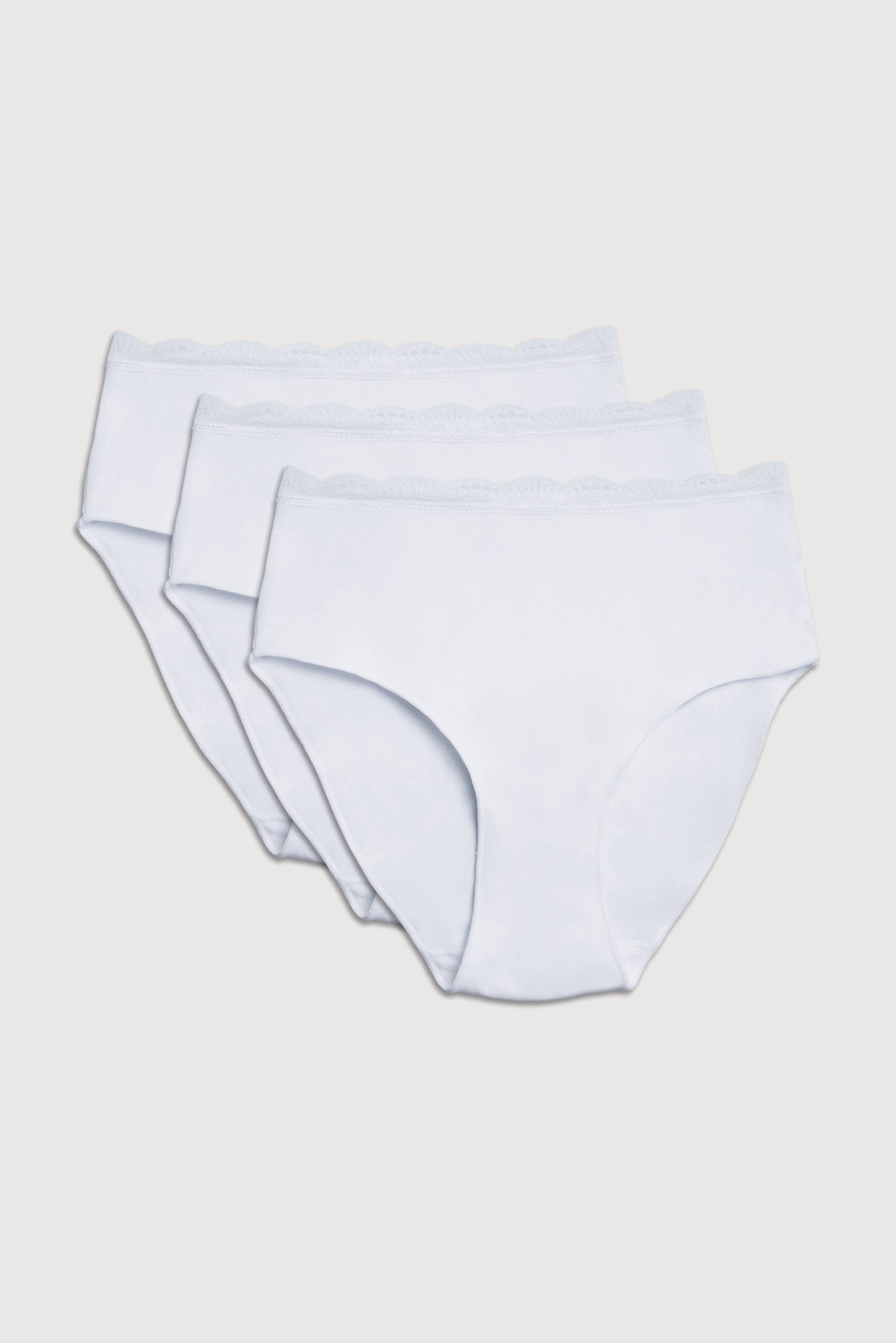 YSABEL MORA Taillenslip »BASIC COLLECTION COTTON WITH LACE«, (3er Pack), hochgeschnitten und mit zarter Spitze verfeinert von YSABEL MORA