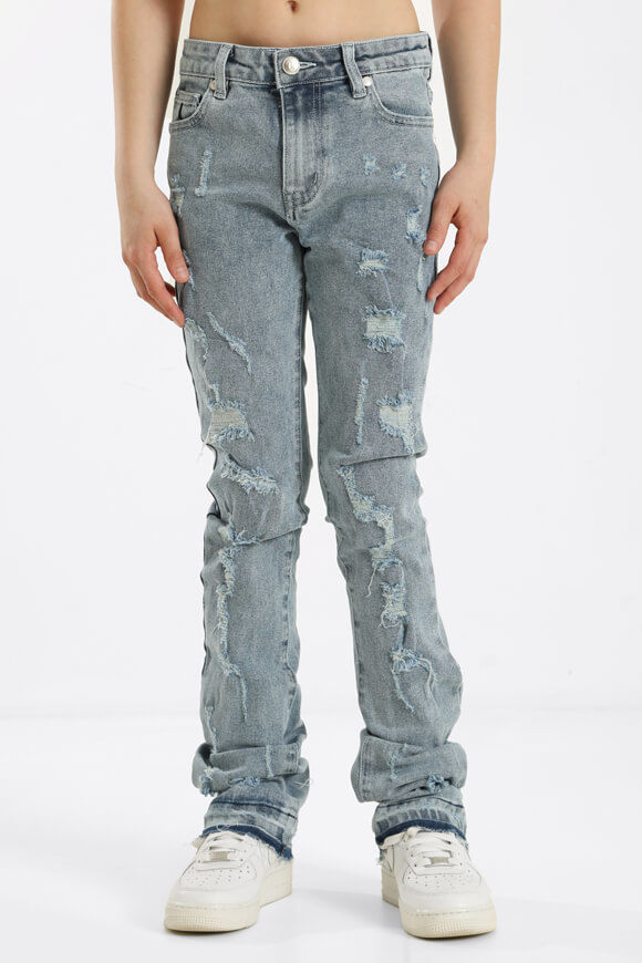 Yangster Stacked Jeans | Hellblau Denim | Jungen  | 12 von Yangster