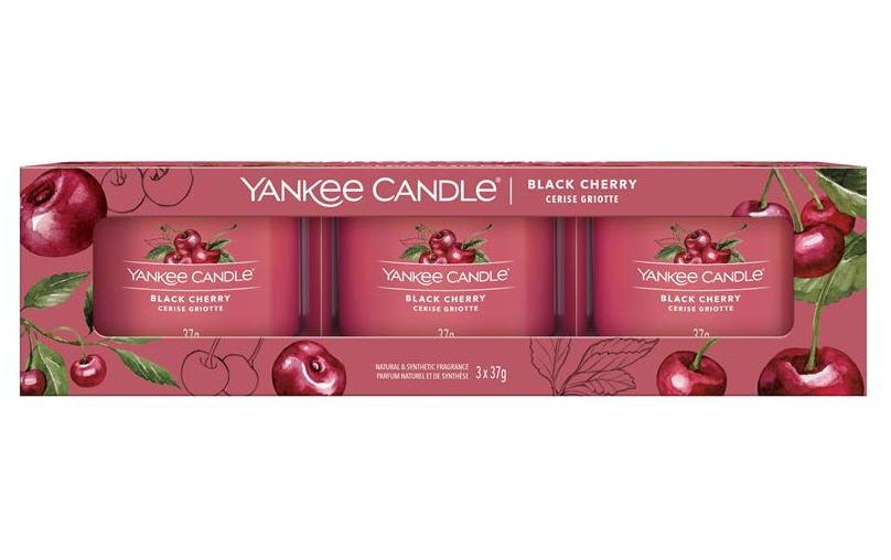 Yankee Candle Duftkerze »Black Cherry 3 Stück« von Yankee Candle