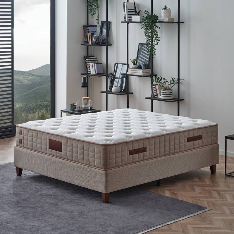 Yatas Bedding Taschenfederkernmatratze »Majestät First Class Cool& Wool«, 30 cm hoch, 406 Federn, (1 St.), spezielles Federkernsystem mit punktelastischer Unterstützung, Bezug mit Sommer- und Winterseite von Yatas Bedding