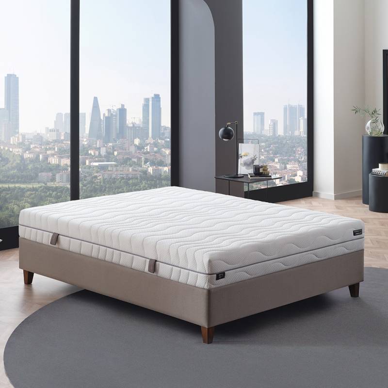 Yatas Bedding Taschenfederkernmatratze »Royal Duo 7, Matratze 90x200, 140x200 cm & weitere Grössen«, 22 cm hoch, Raumgewicht: 28 kg/m³, 403 Federn, (1 St.), H2 / H3, Wendematratze, ergonomisch, atmungsaktiv von Yatas Bedding