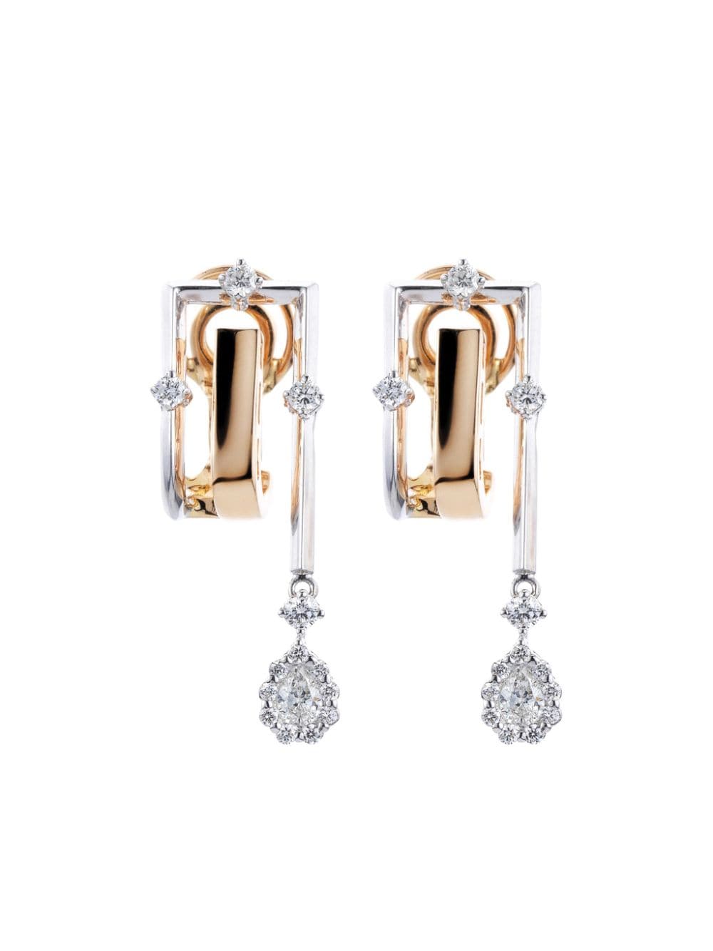 Yeprem 18kt rose gold Electrified diamond earrings - Pink von Yeprem