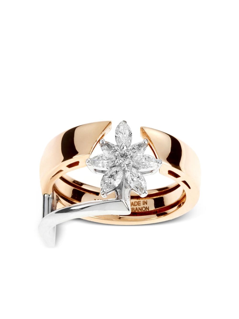 Yeprem 18kt rose gold Electrified diamond ring - Pink von Yeprem