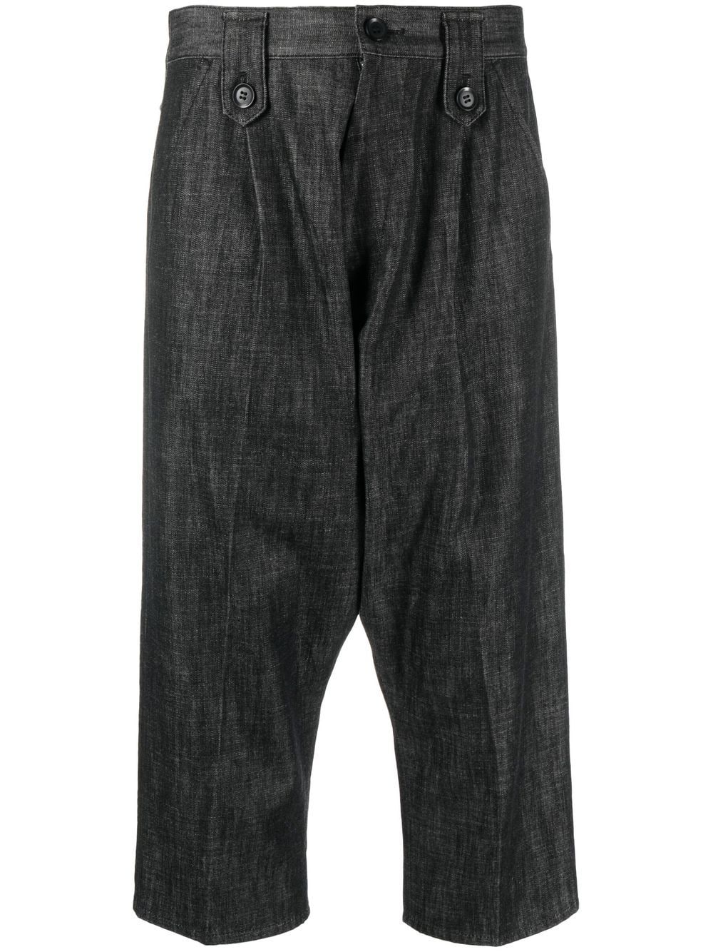 Yohji Yamamoto Pre-Owned 2000s cropped chambray trousers - Grey von Yohji Yamamoto Pre-Owned