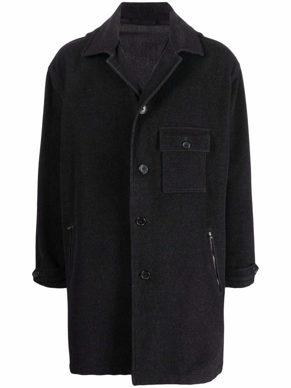 Yohji Yamamoto Pre-Owned 2000s pre-owned detachable hood knee-length coat - Black von Yohji Yamamoto Pre-Owned