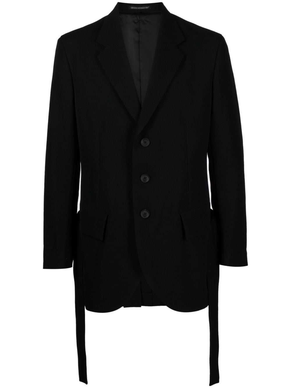 Yohji Yamamoto Army Gabardine pleated blazer - Black von Yohji Yamamoto