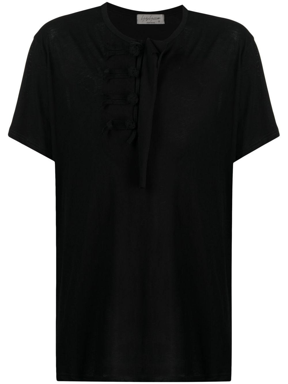 Yohji Yamamoto Technorama decorative-togglesT-shirt - Black von Yohji Yamamoto