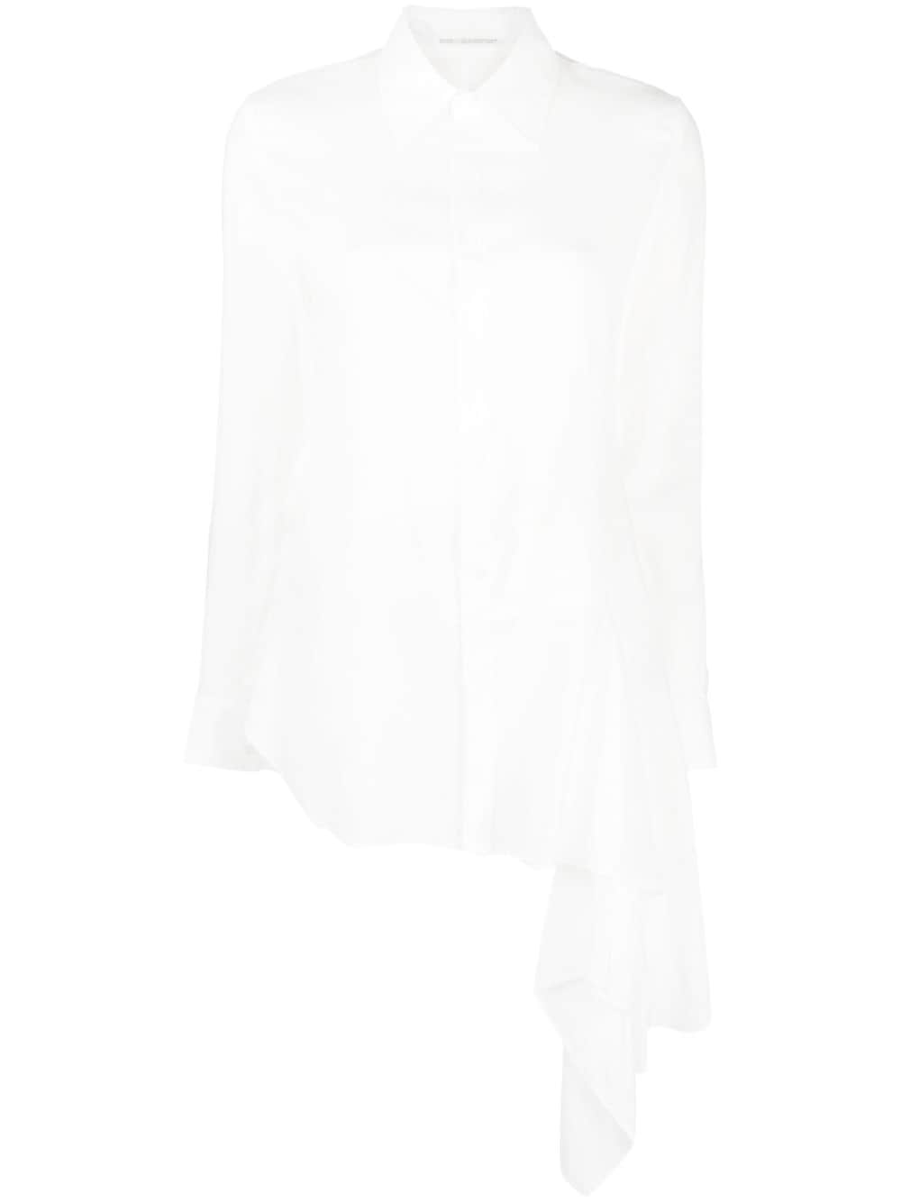 Yohji Yamamoto asymmetric cellulose shirt - White von Yohji Yamamoto