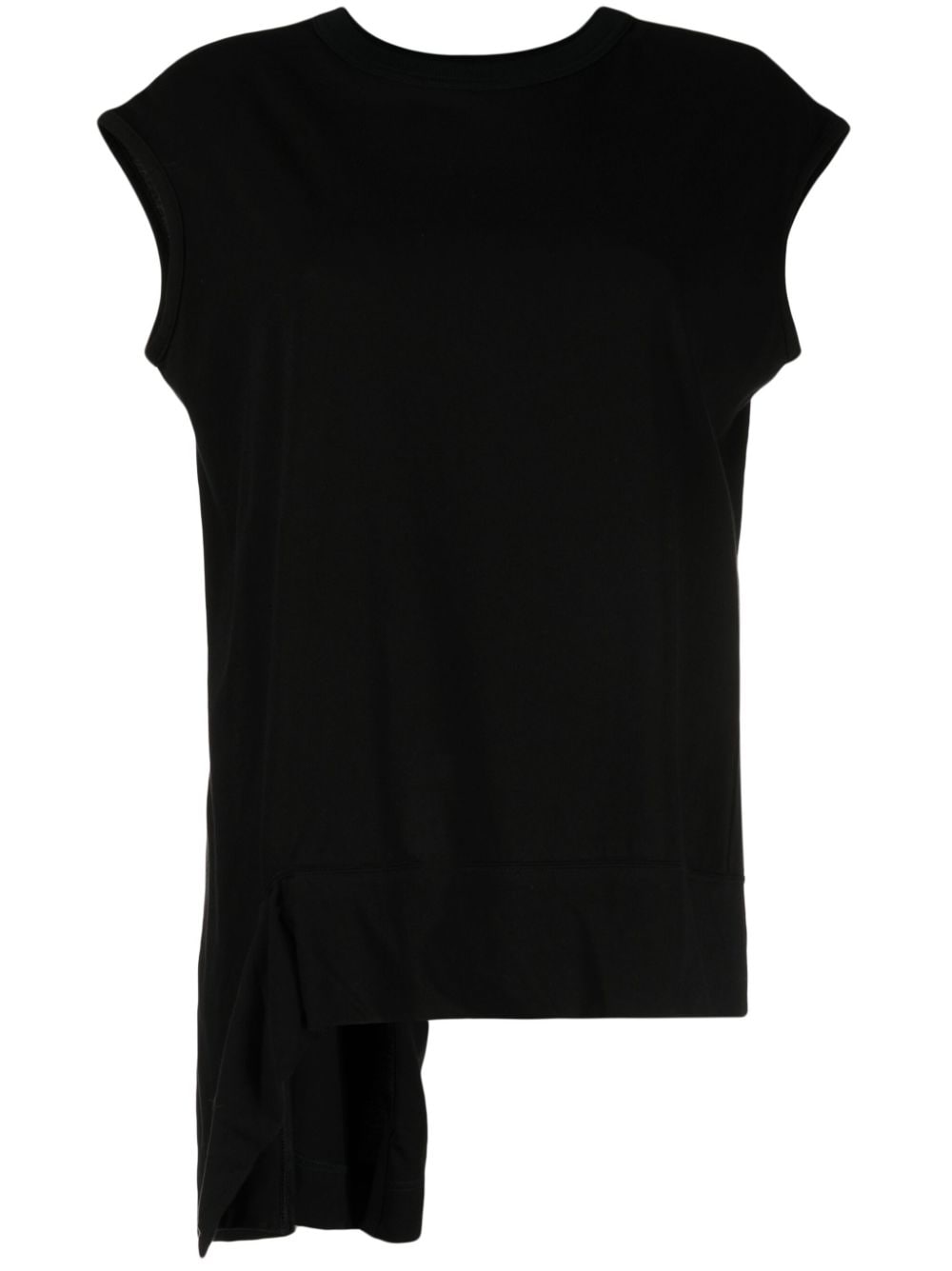 Yohji Yamamoto asymmetric cotton T-shirt - Black von Yohji Yamamoto