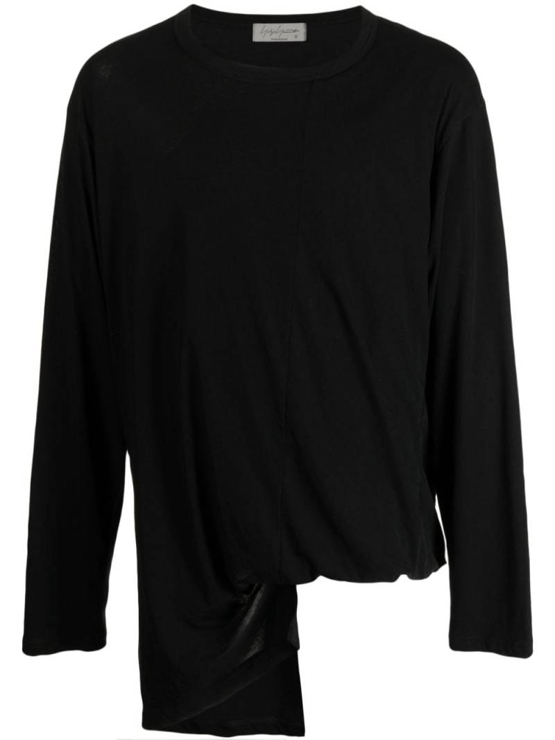 Yohji Yamamoto asymmetric cotton T-shirt - Black von Yohji Yamamoto