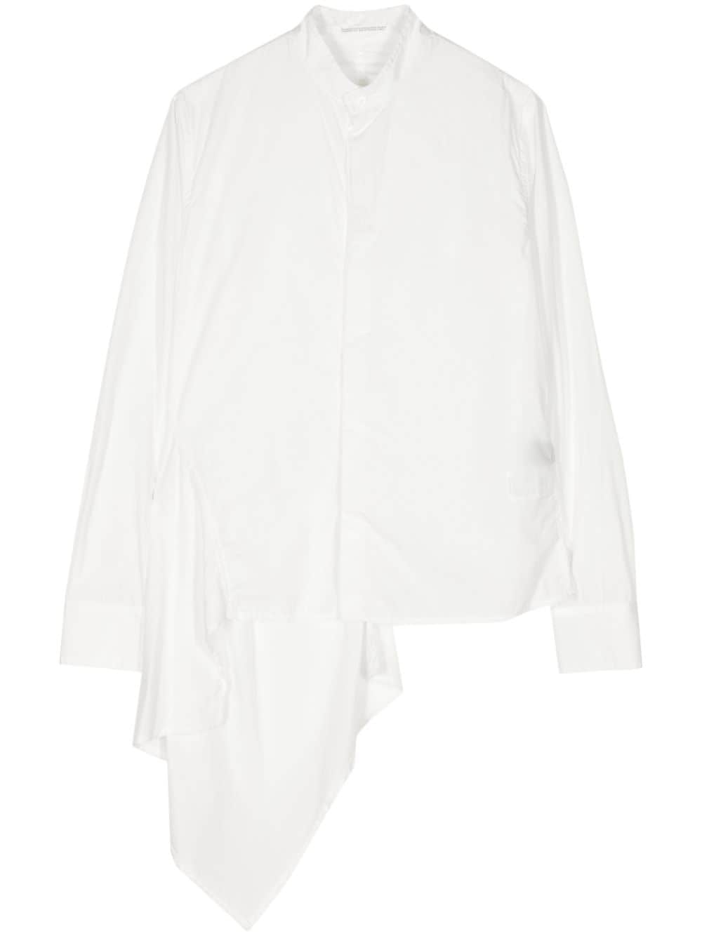 Yohji Yamamoto asymmetric cotton shirt - White von Yohji Yamamoto