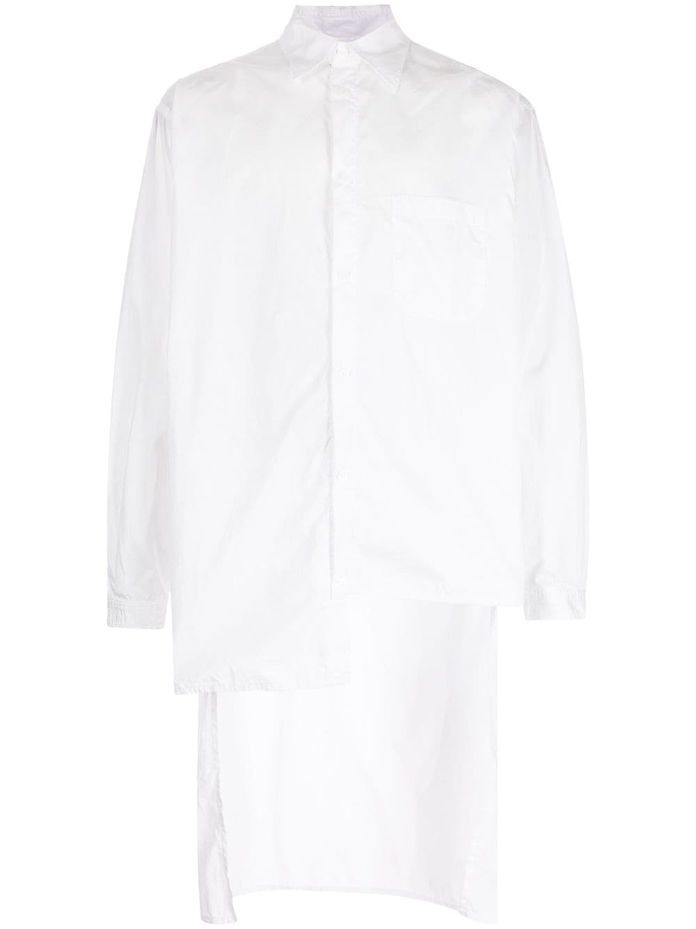 Yohji Yamamoto asymmetric long-sleeve shirt - White von Yohji Yamamoto
