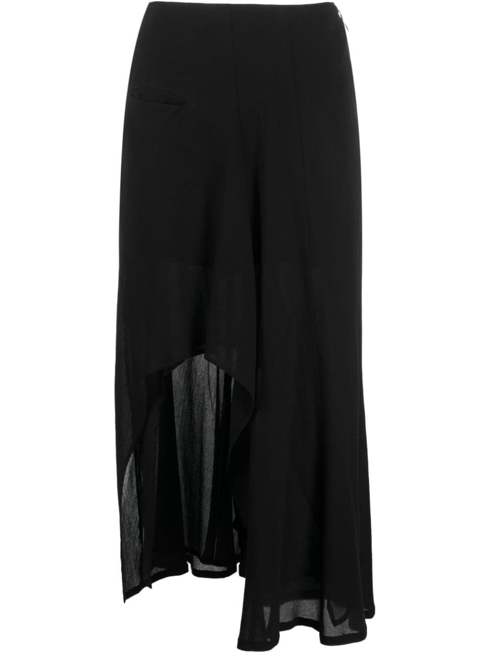 Yohji Yamamoto asymmetric midi skirt - Black von Yohji Yamamoto