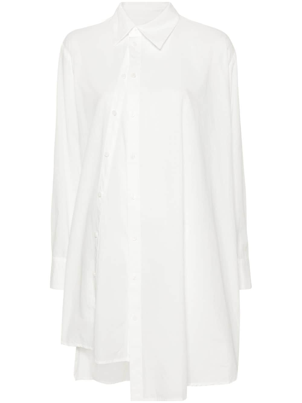 Yohji Yamamoto asymmetric voile shirt - White von Yohji Yamamoto