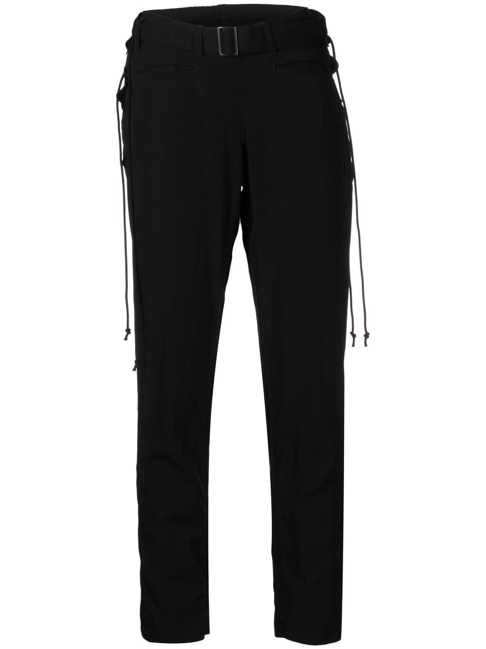 Yohji Yamamoto belted skinny wool trousers - Black von Yohji Yamamoto