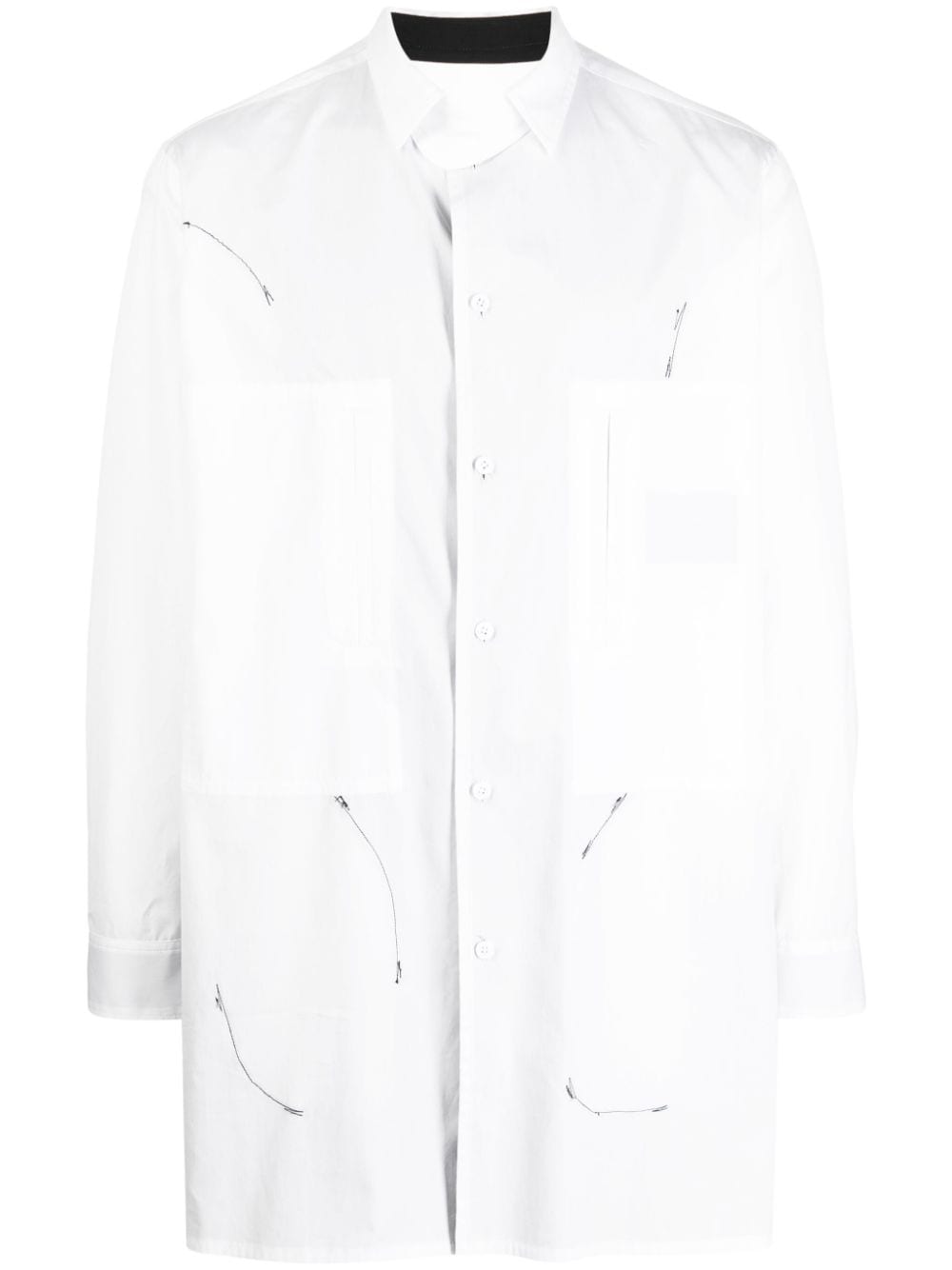 Yohji Yamamoto colour-block reversible cotton shirt - White von Yohji Yamamoto