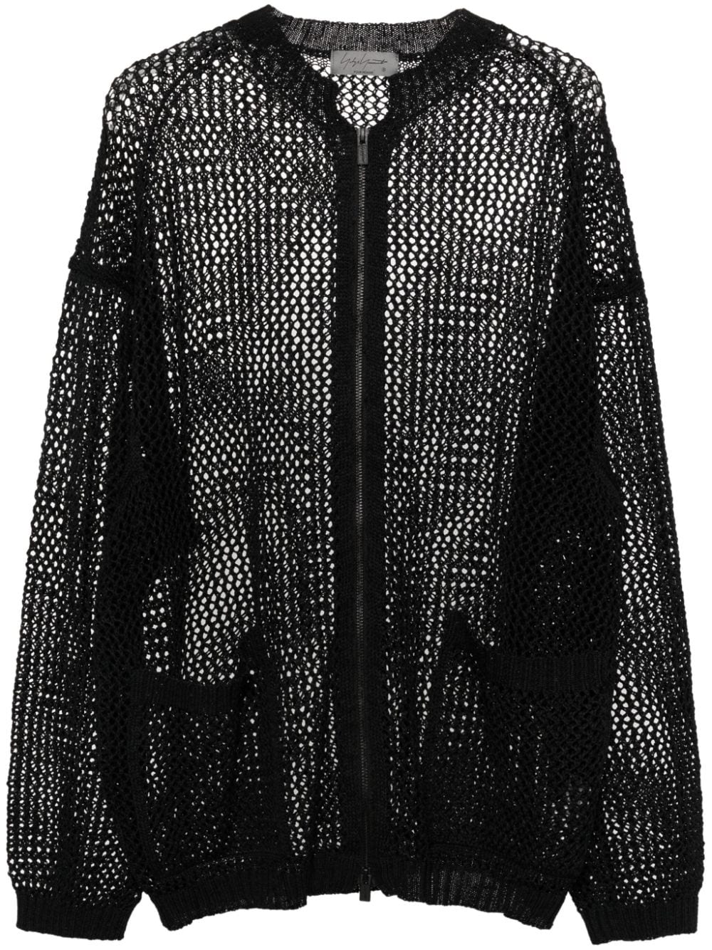 Yohji Yamamoto crochet-knit zip-up sweatshirt - Black von Yohji Yamamoto