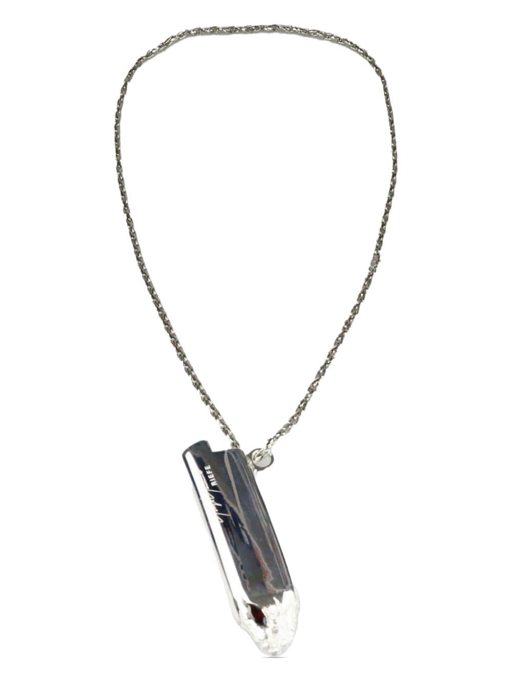 Yohji Yamamoto garnet pendant necklace - Silver von Yohji Yamamoto