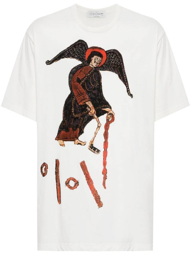 Yohji Yamamoto graphic-print T-shirt - White von Yohji Yamamoto