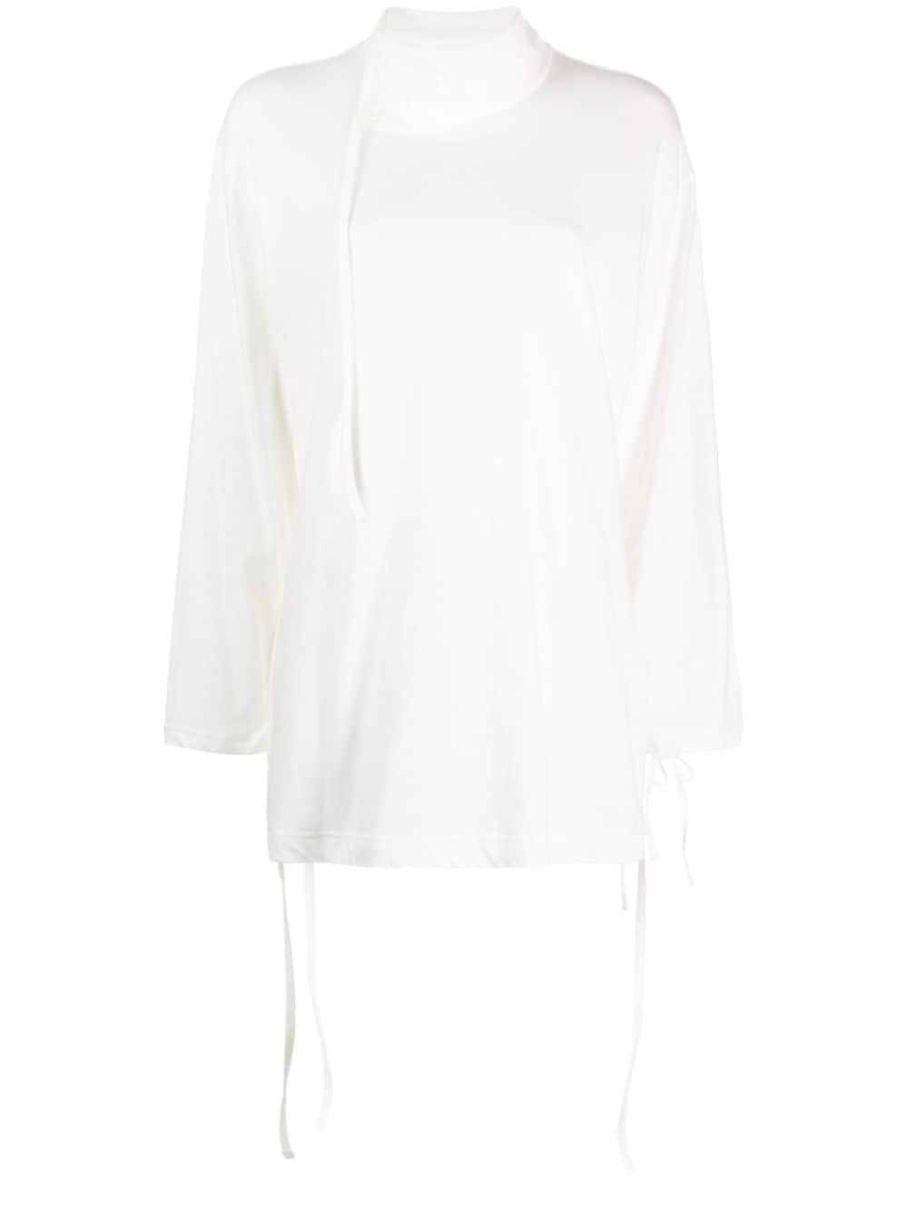 Yohji Yamamoto high-neck cotton blouse - White von Yohji Yamamoto