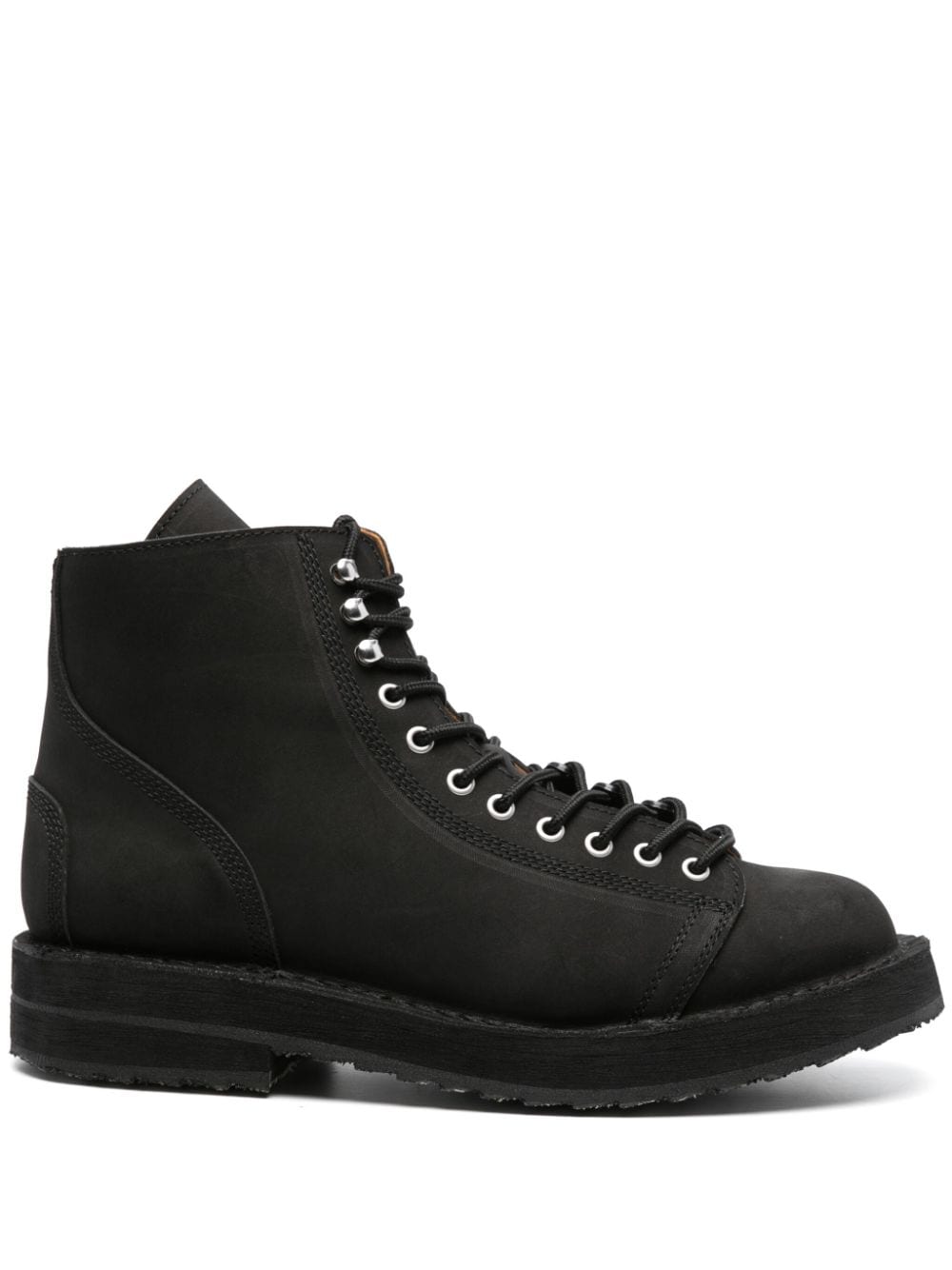 Yohji Yamamoto lace-up leather ankle boots - Black von Yohji Yamamoto