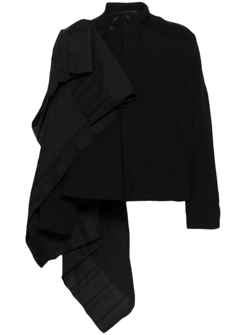 Yohji Yamamoto layered asymmetric bomber jacket - Black von Yohji Yamamoto