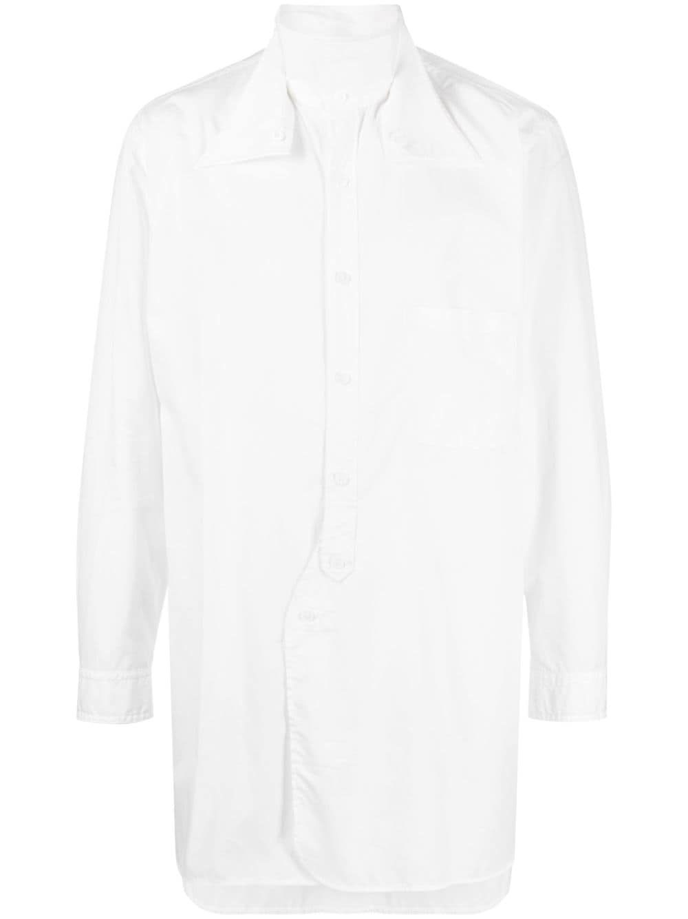 Yohji Yamamoto layered cotton shirt - White von Yohji Yamamoto