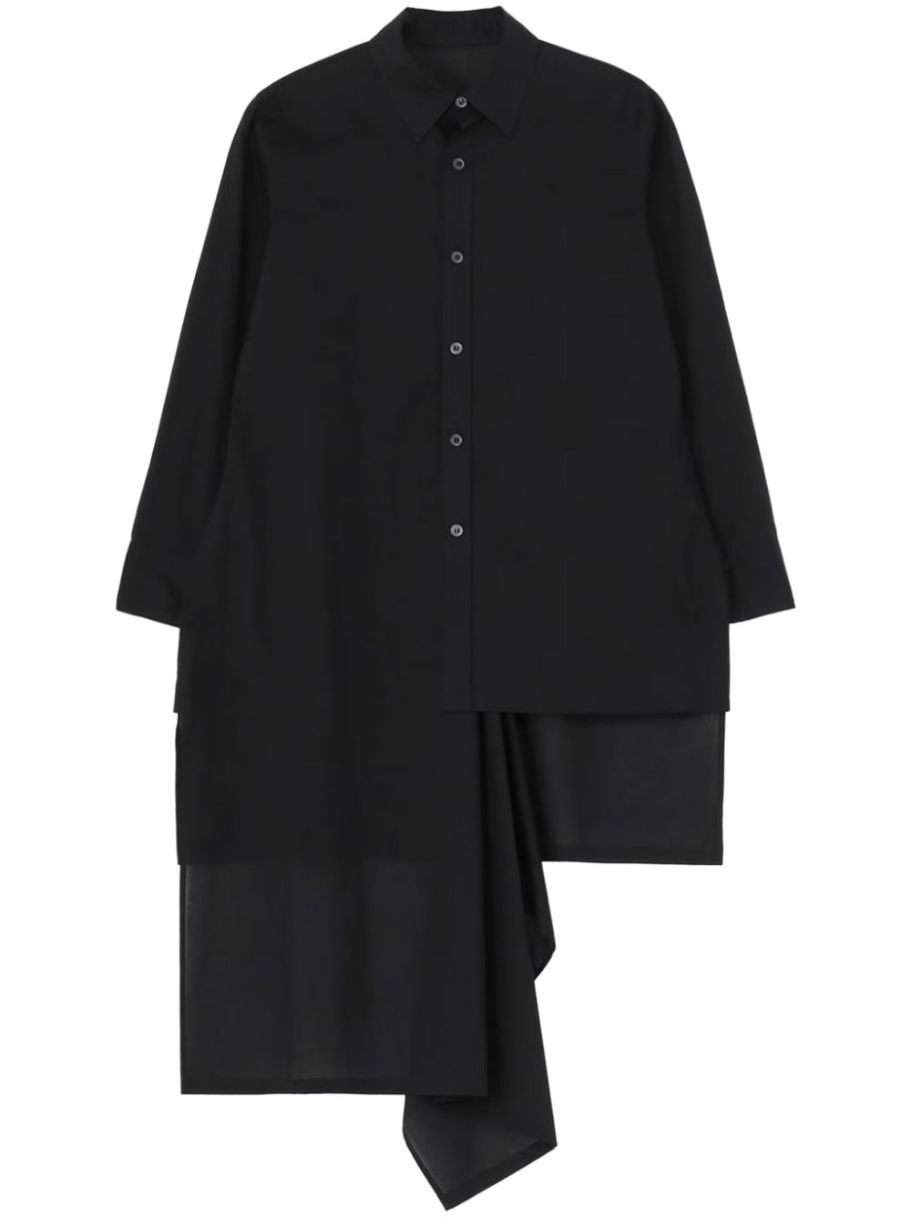 Yohji Yamamoto layered-design cotton shirt - Black von Yohji Yamamoto