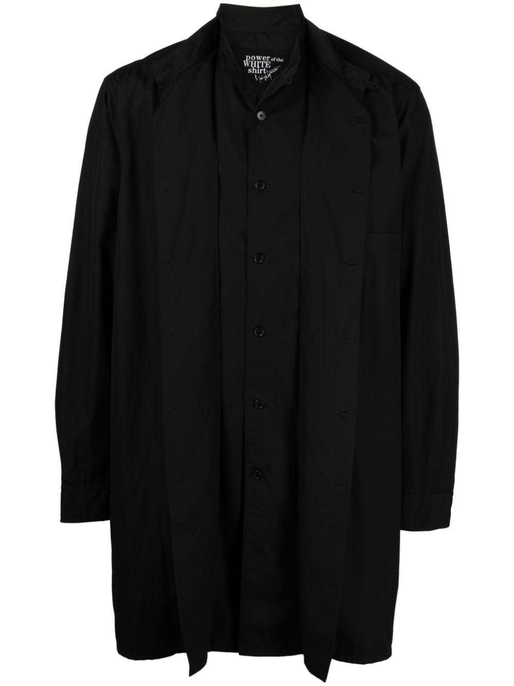 Yohji Yamamoto long-sleeve layered shirt - Black von Yohji Yamamoto