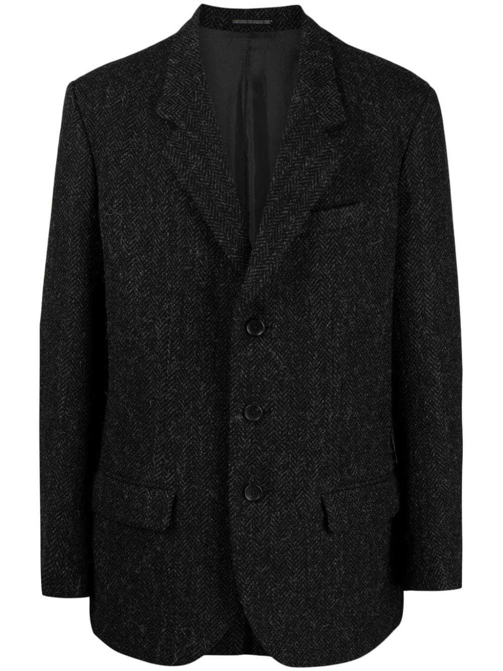 Yohji Yamamoto notched-lapels contrasting-trim blazer - Grey von Yohji Yamamoto