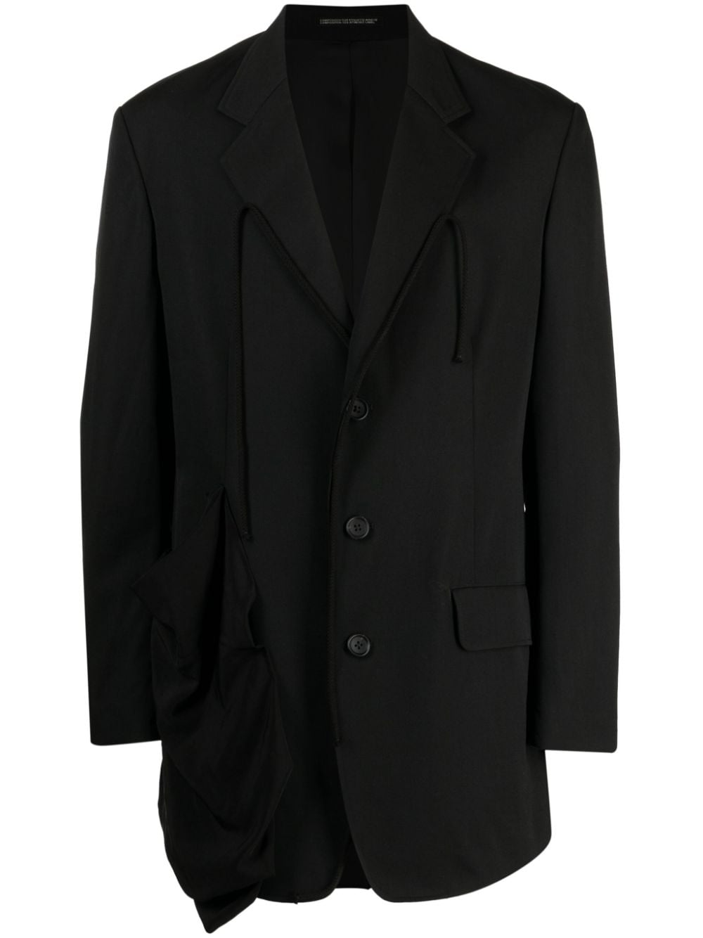 Yohji Yamamoto notched-lapels wool blazer - Black von Yohji Yamamoto