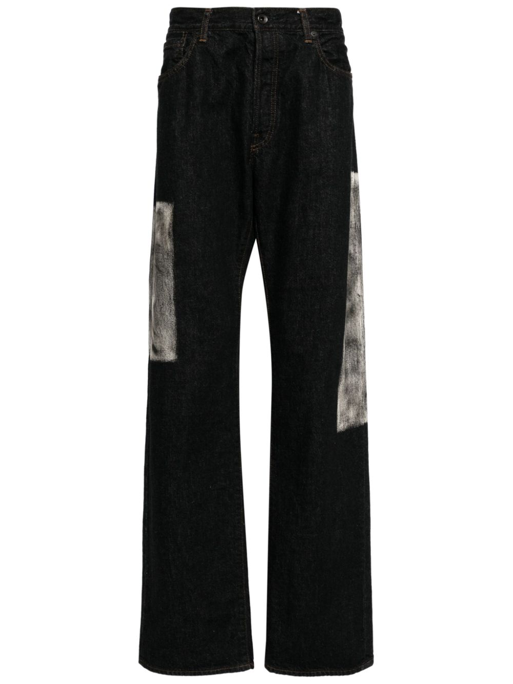 Yohji Yamamoto panelled straight-leg jeans - Black von Yohji Yamamoto