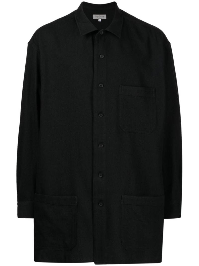 Yohji Yamamoto patch-pocket button-down shirt - Black von Yohji Yamamoto