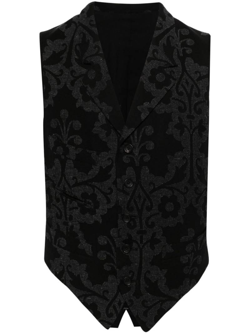 Yohji Yamamoto patterned-jacquard waistcoat - Black von Yohji Yamamoto