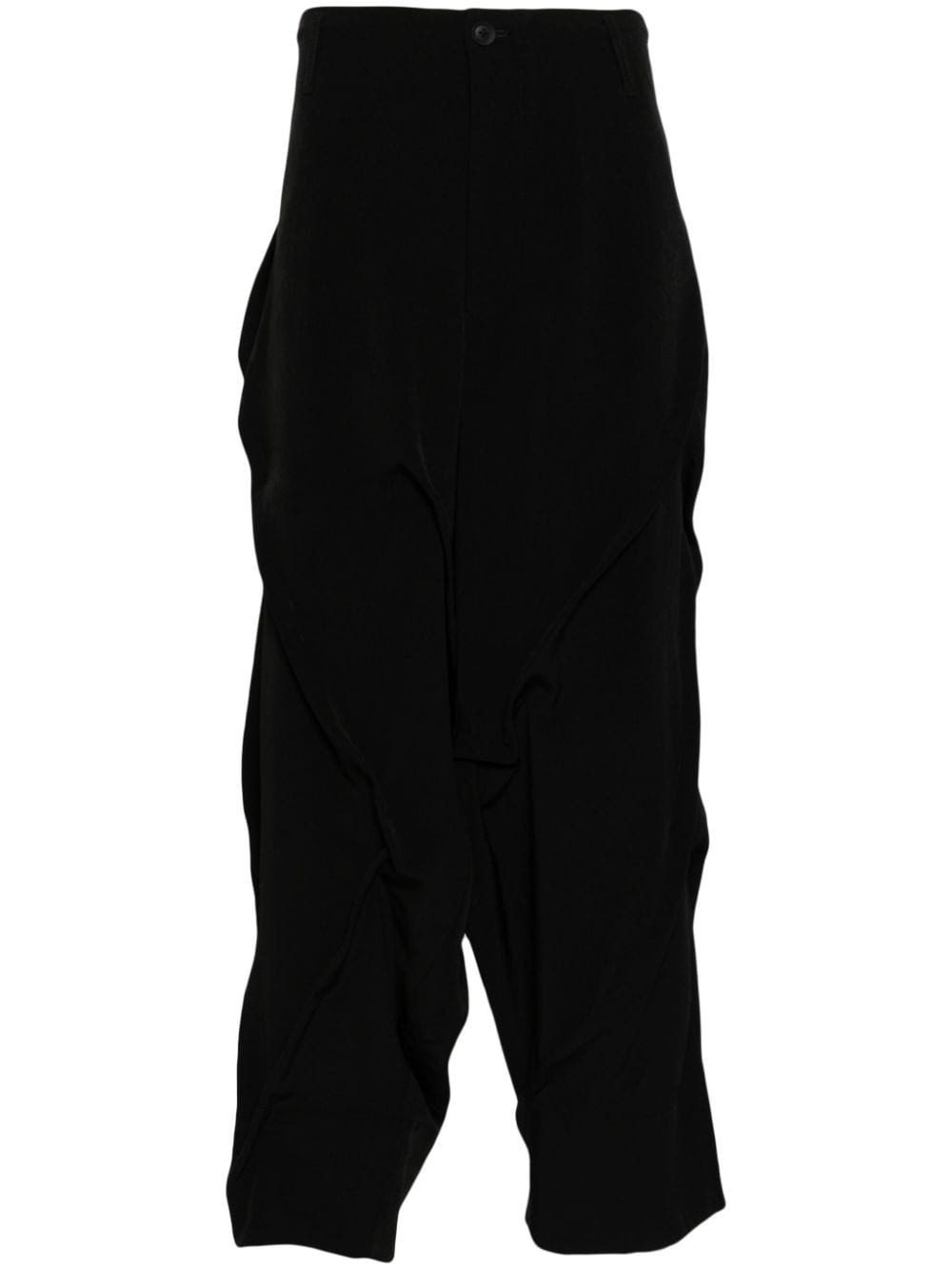 Yohji Yamamoto pleated drop-crotch trousers - Black von Yohji Yamamoto
