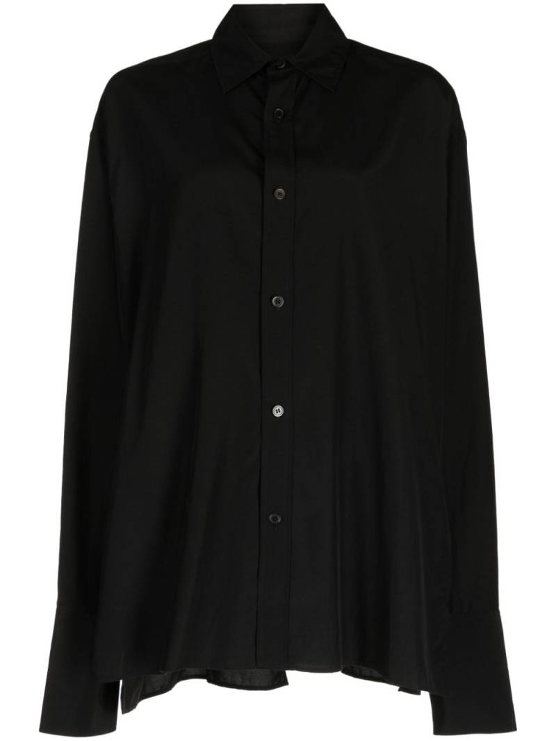 Yohji Yamamoto semi-sheer draped-panel shirt - Black von Yohji Yamamoto