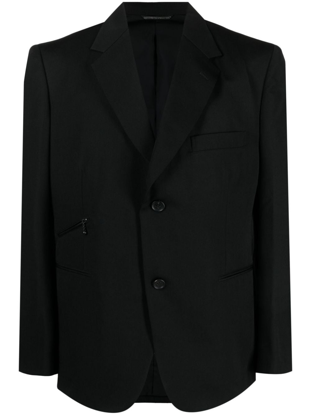 Yohji Yamamoto single-breasted wool blazer - Black von Yohji Yamamoto