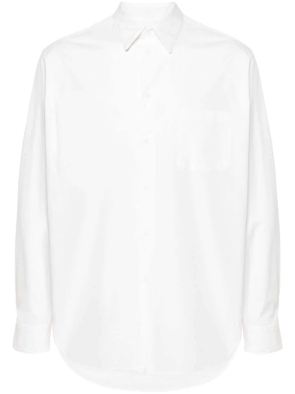 Yohji Yamamoto straight-collar cotton shirt - White von Yohji Yamamoto